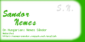 sandor nemes business card